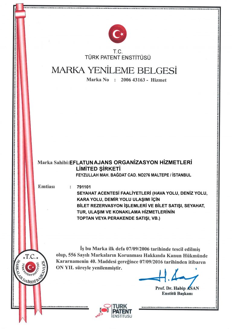 Marka yenileme belgesi önizlemesi