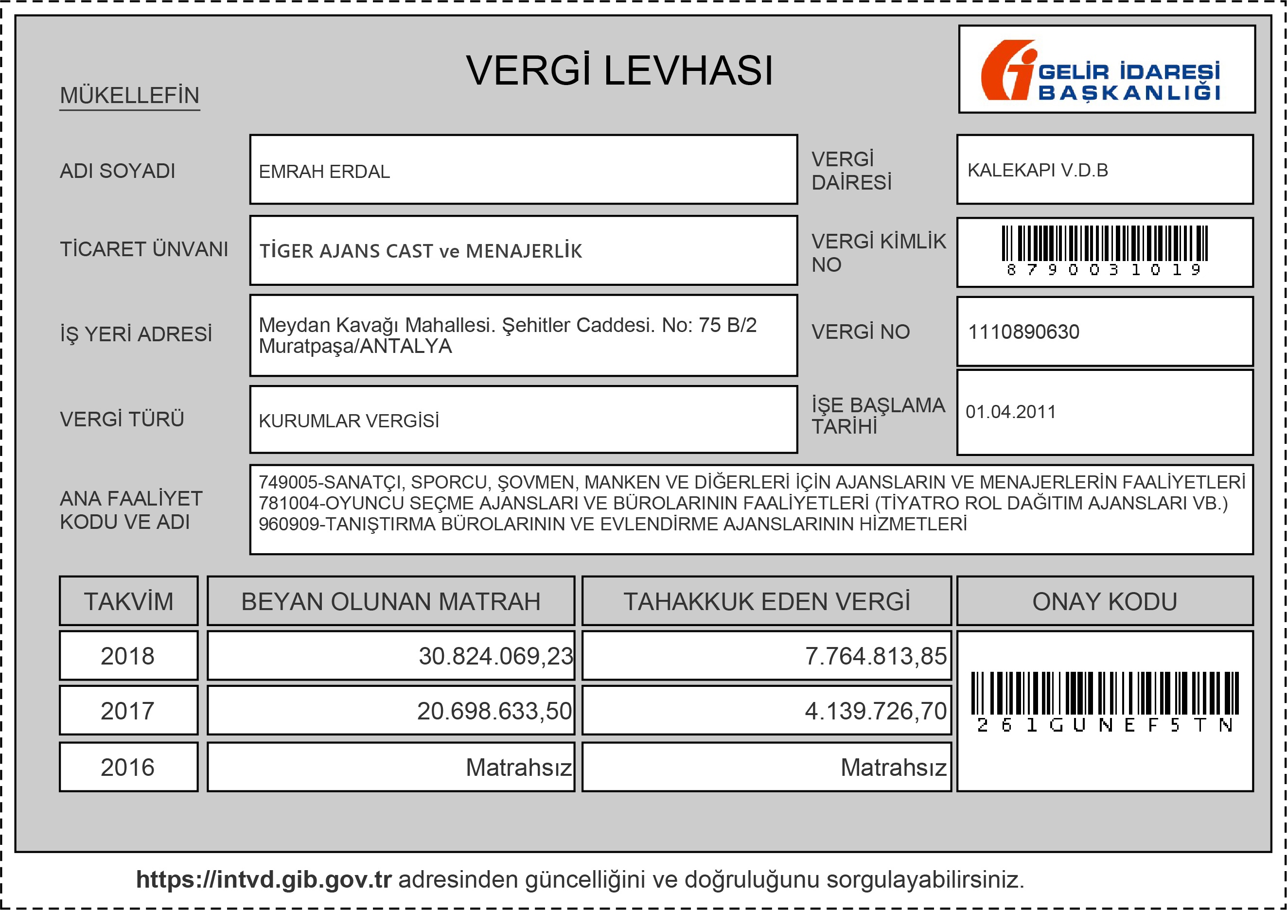 Vergi levhası önizlemesi
